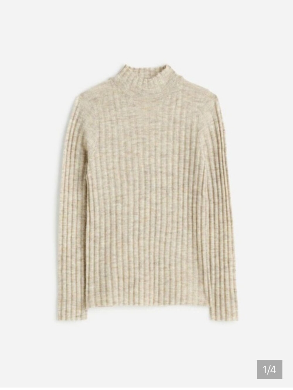 Madewell Alpaca Blend Cream Ribbed Mock Neck Sweater